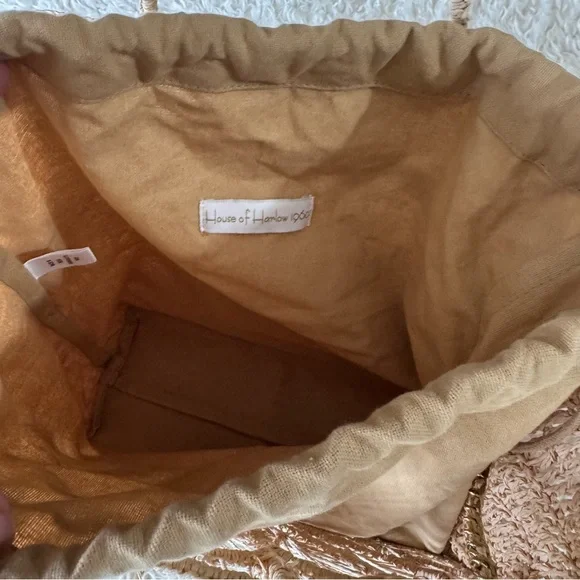 House of Harlow Sunny Days Woven Purse Liner Removable Crossbody Strap NEW - Picture 11 of 14